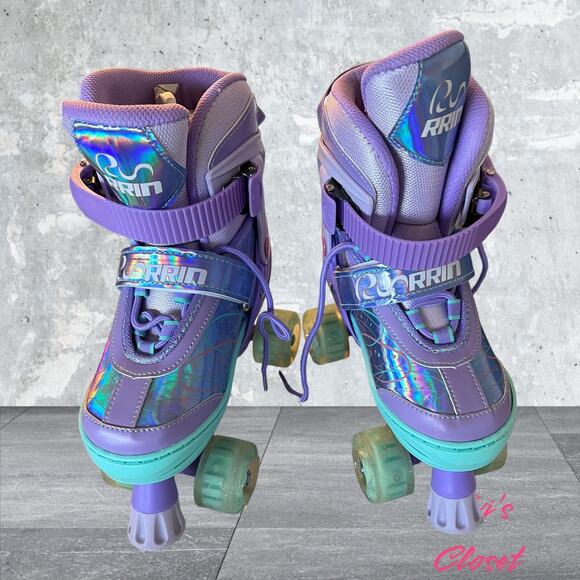RRIN Roller Skates Adjustable Size for Kids Quad Light Up Wheels Girls With Box - Picture 1 of 4
